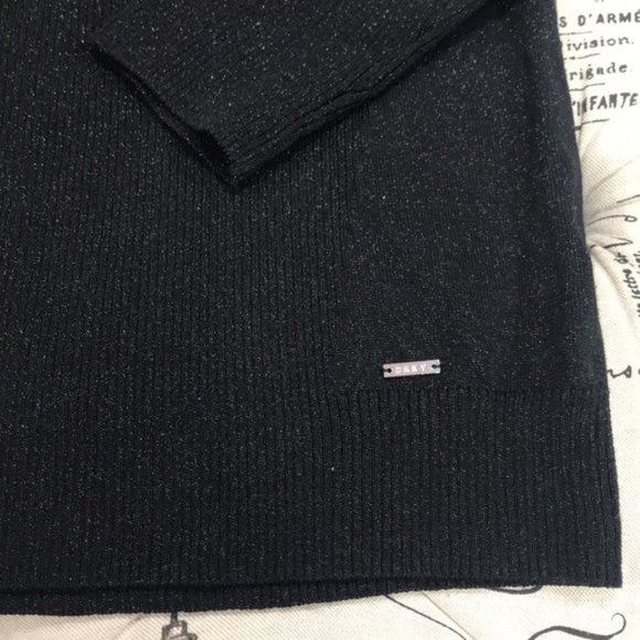 DKNY Metallic-Threaded Embellished Sweater - Picture 3 of 7